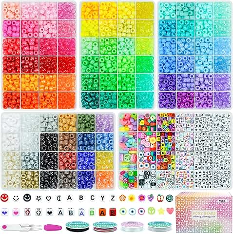 5-Box Bracelet Making Kit with 96 Colors and Letter Beads