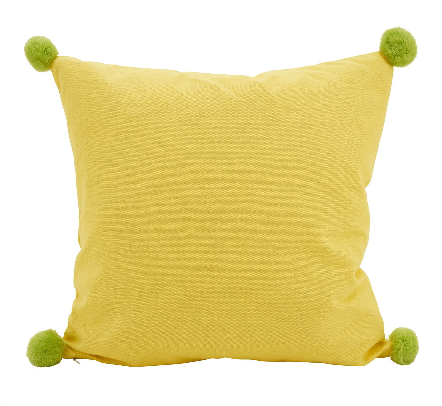 Jeunesse Cotton Pom Poly Filled Throw Pillow, 18", Yellow