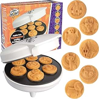 Mini Halloween Waffle Maker with 7 Spooky Designs