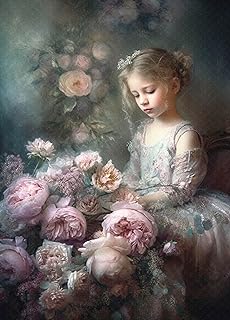 Girl with Flowers Rice Paper for Crafts 11.5x16 inches