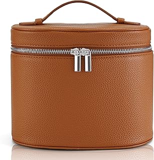 Brown Travel Makeup and Toiletry Bag with Divider
