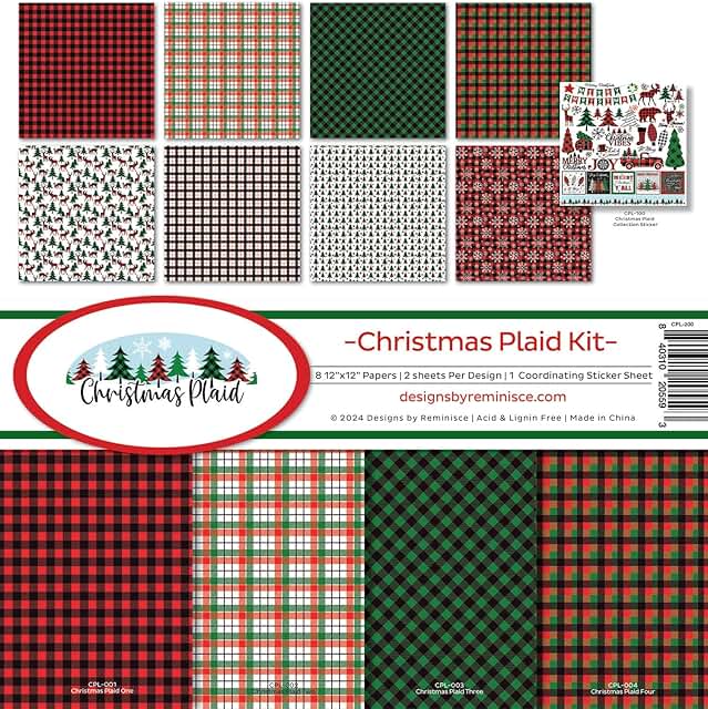 Christmas Plaid Scrapbook Collection Kit