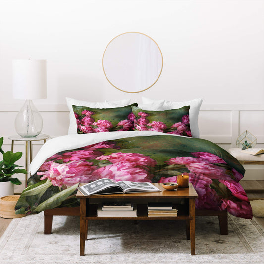 Lisa Argyropoulos Peony Romance Duvet Set with Pillow Sham, Twin, Pink