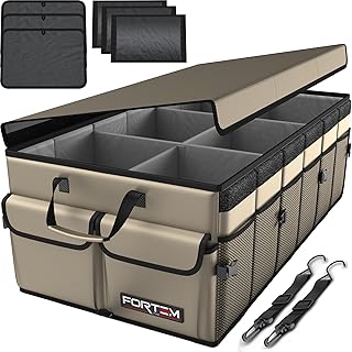 Foldable SUV Trunk Organizer with Multiple Compartments