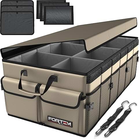 Foldable SUV Trunk Organizer with Multiple Compartments