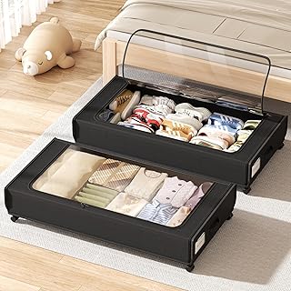 Extra Long Under Bed Storage with Wheels and Lid