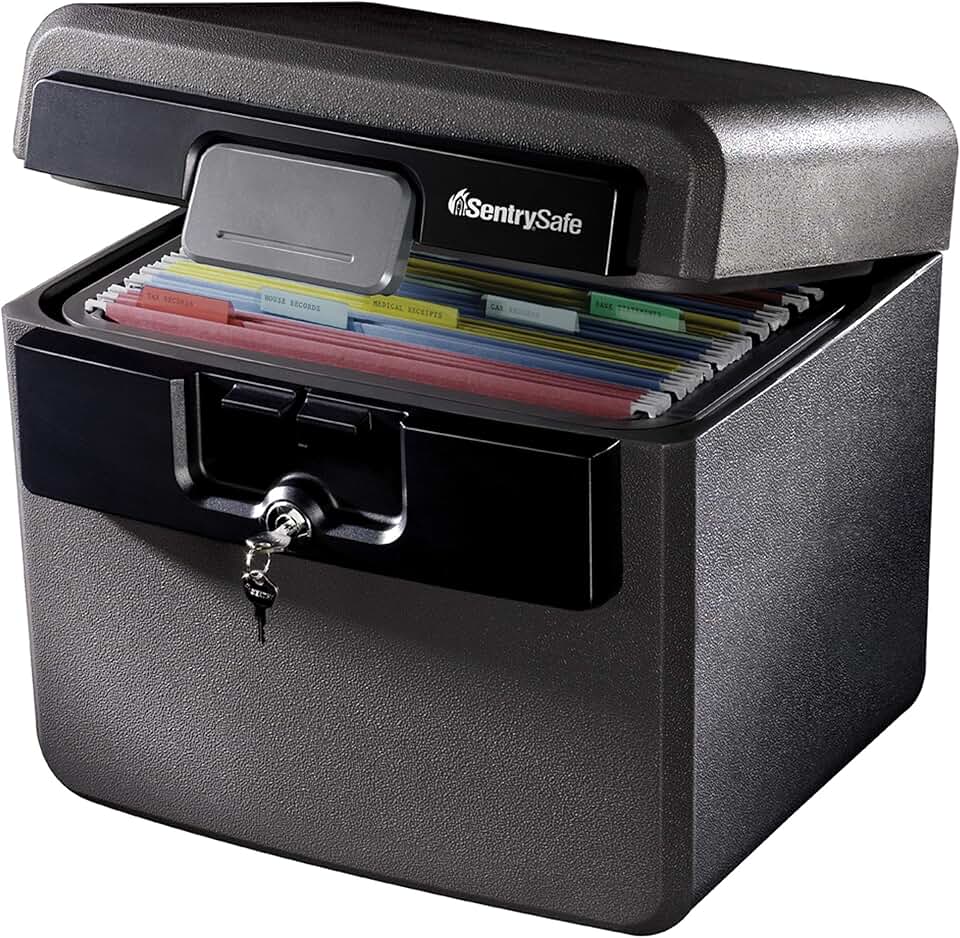 Fireproof and waterproof safe with key lock