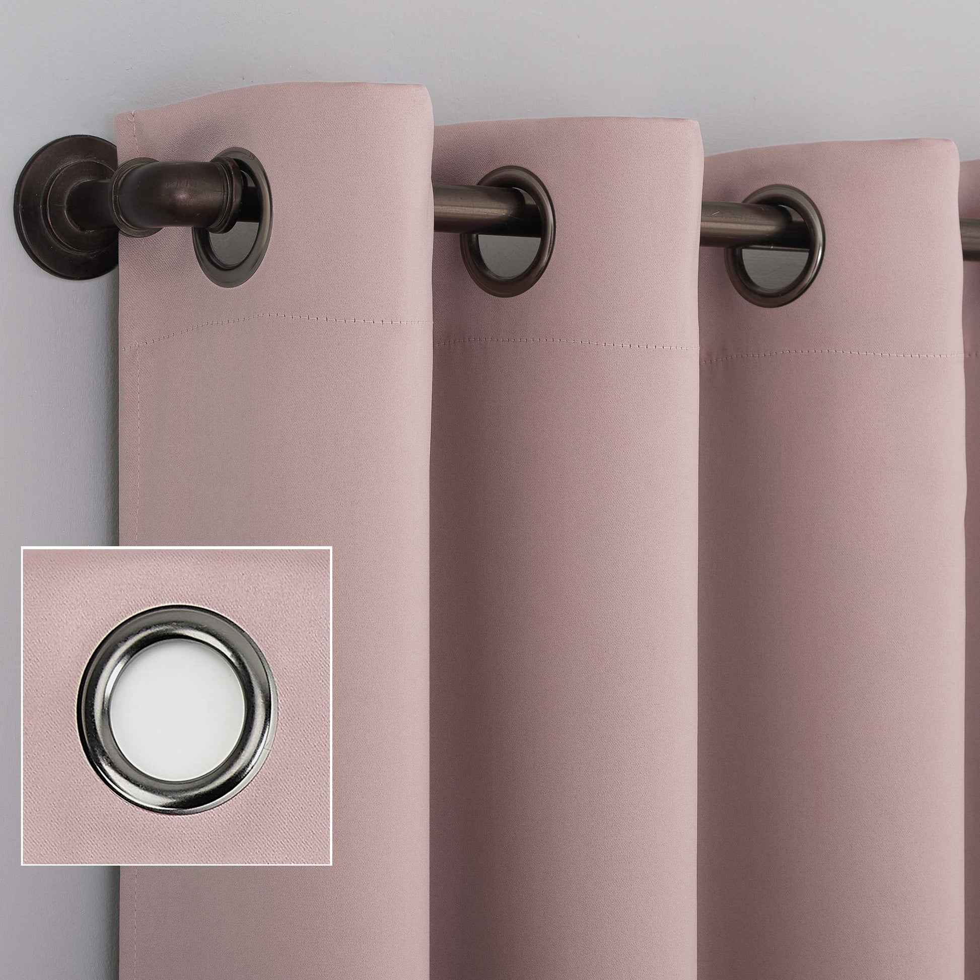 Nordic 2-pack Theater Grade Extreme 100% Blackout Grommet Curtain Panel Pair, 52" x 84", Blush