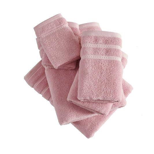 Wakefield  Towel Set-100% Cotton, Super Soft  Absorbent, Medium Weight, 6 Piece, Pink