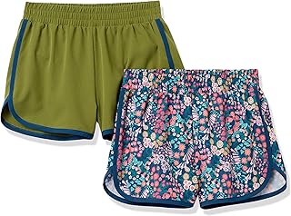 Girls' and Toddlers' Active Running Shorts, Pack of 2
