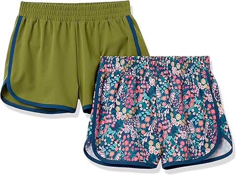 Girls' and Toddlers' Active Running Shorts, Pack of 2