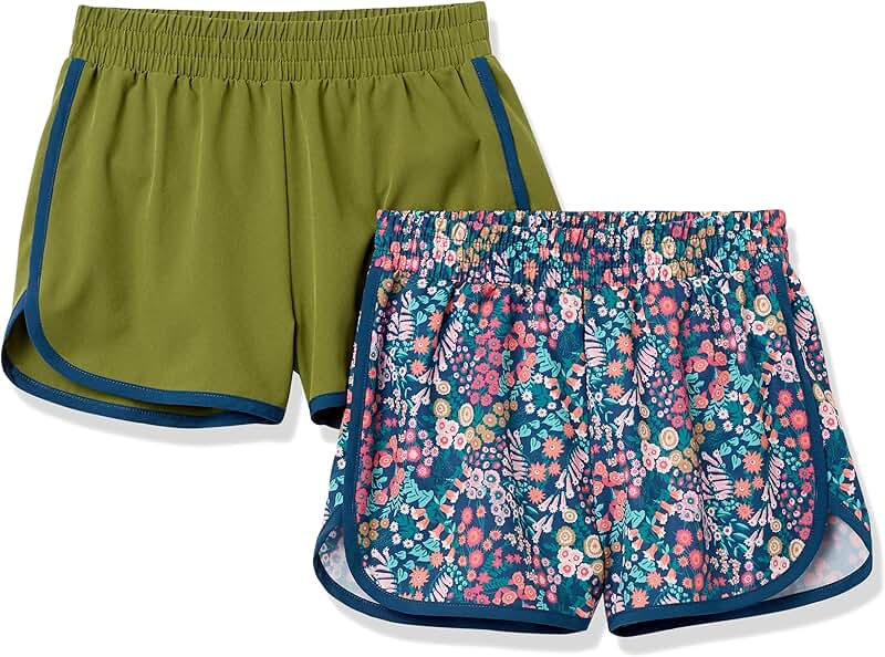 Girls' and Toddlers' Active Running Shorts, Pack of 2