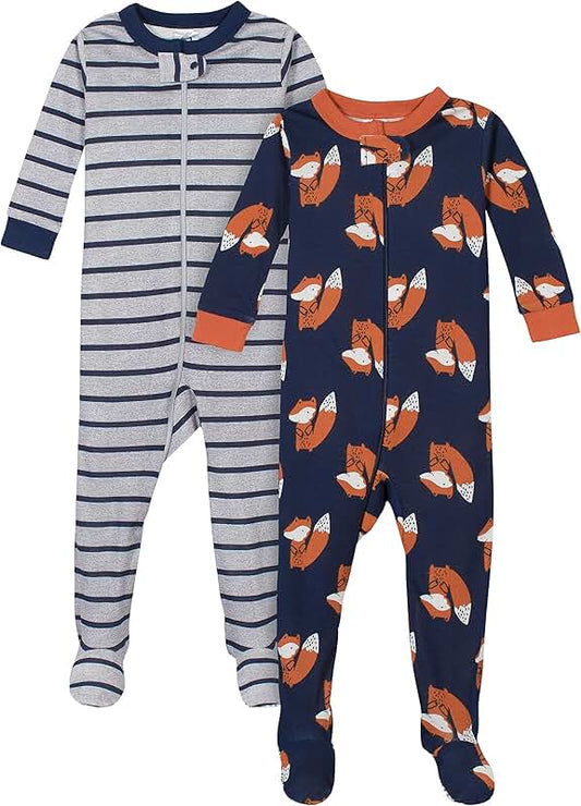 Baby Boys' 2-Pack Cotton Footed Pajamas