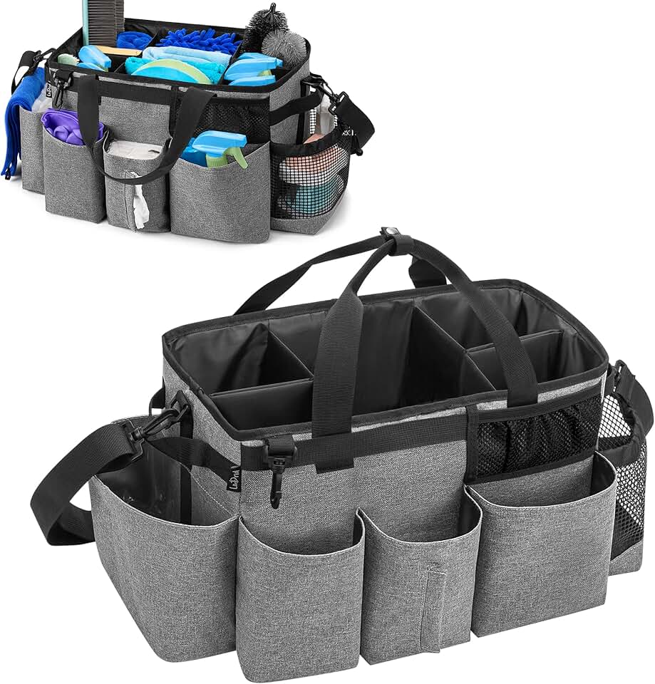 Wearable Cleaning Caddy with Dividers and Handles