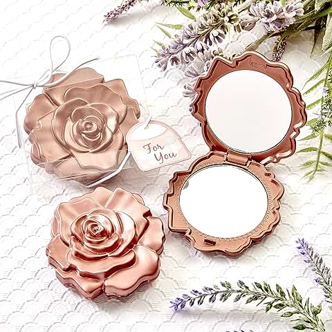Dusty Rose Realistic Rose Compact Mirror Pack of 20