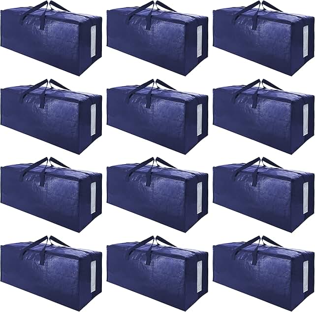 12 Large Heavy Duty Moving Storage Bags with Handles