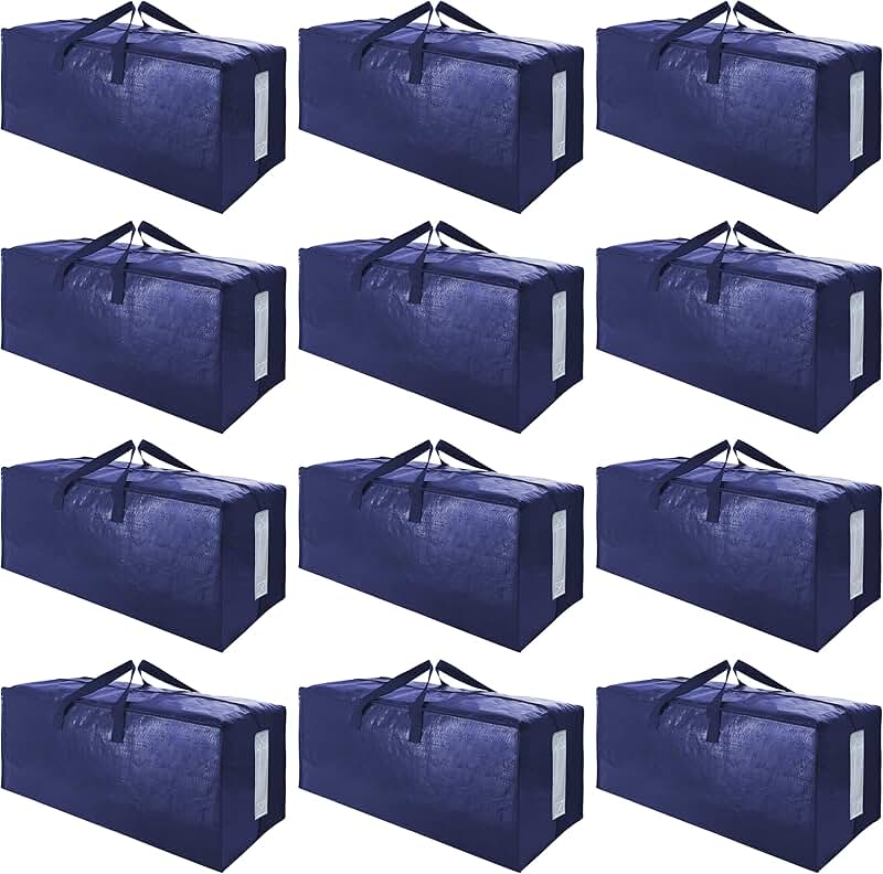 12 Large Heavy Duty Moving Storage Bags with Handles