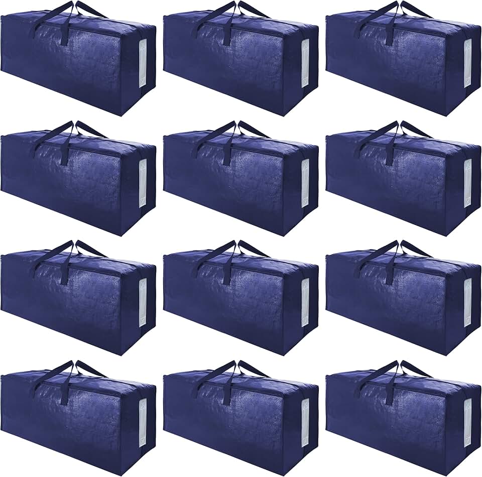 12 Large Heavy Duty Moving Storage Bags with Handles
