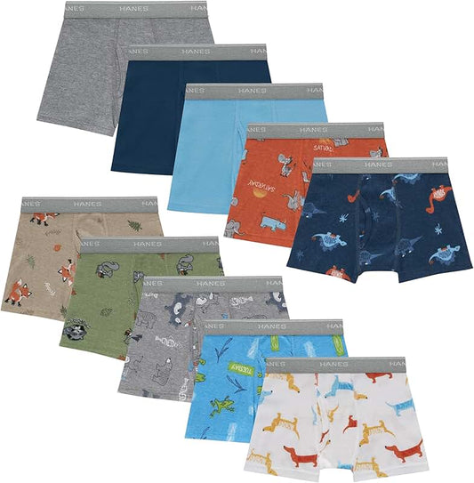 10-pack boys' comfort flex boxer briefs