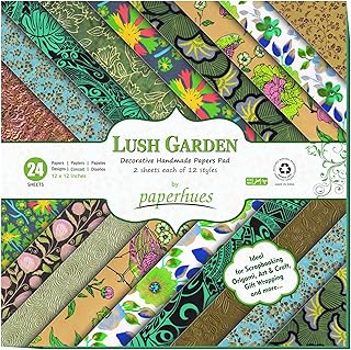 Lush Garden Handmade Scrapbook Paper, 12x12 Inches