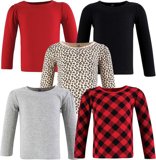 Set of five unisex baby thermal long sleeve shirts