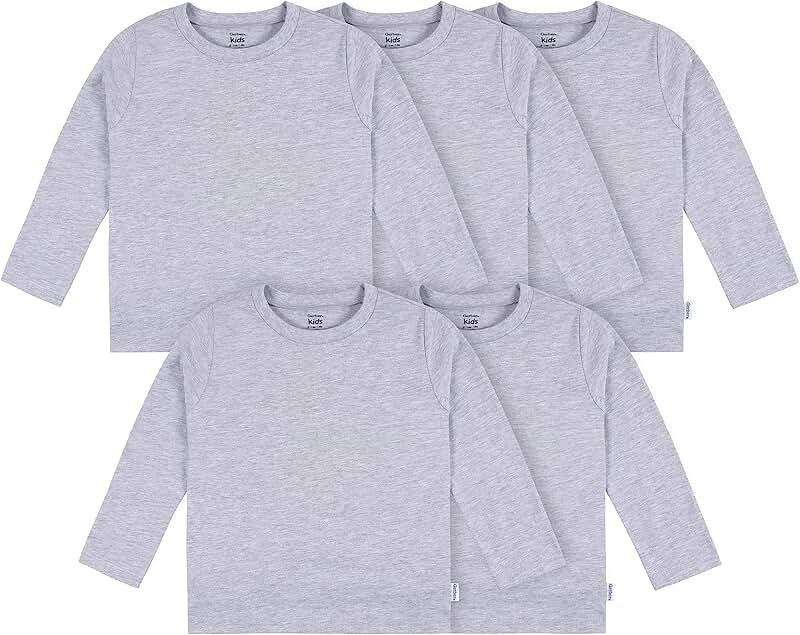 Set of five solid long sleeve toddler T-shirts