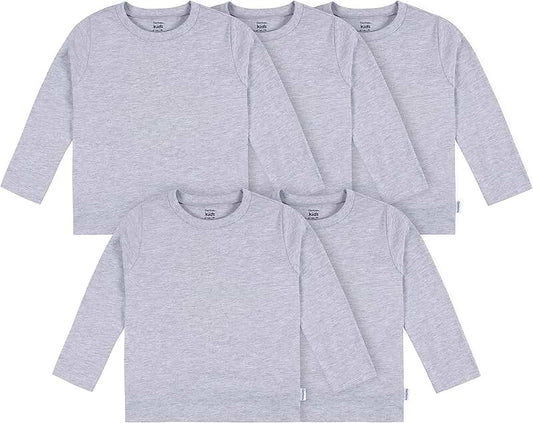 Set of five solid long sleeve toddler T-shirts