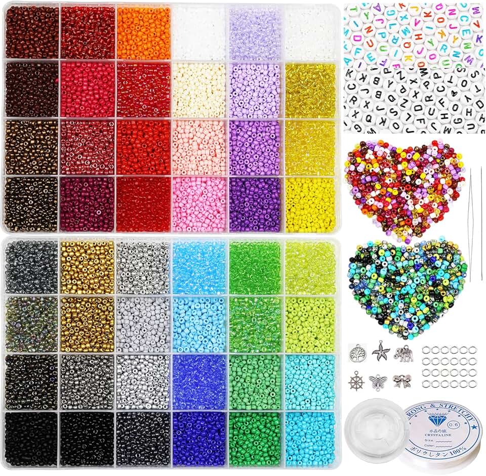 18800 Small Seed Beads Kit in 48 Colors for Jewelry Making