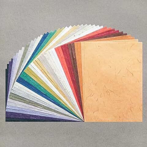 Assorted A4 Earth-Tone Mulberry Paper Set, 40 Sheets