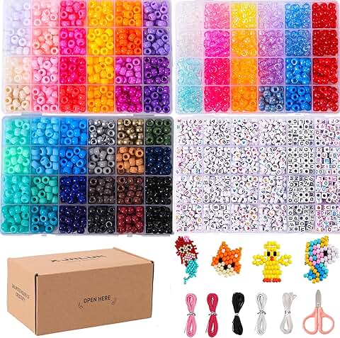 Pony Bead Bracelet Kit with 72 Colors for Kids