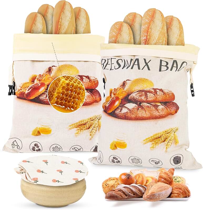 Reusable Beeswax Bread and Bowl Covers Set