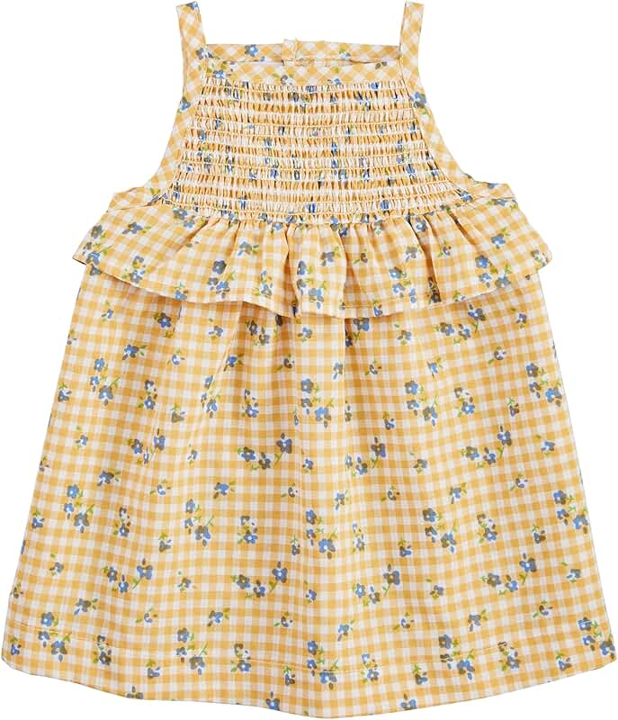 Yellow smocked dress for girls