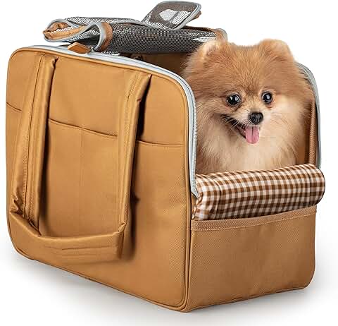 Small Dog and Cat Carrier with Padded Interior and Pockets
