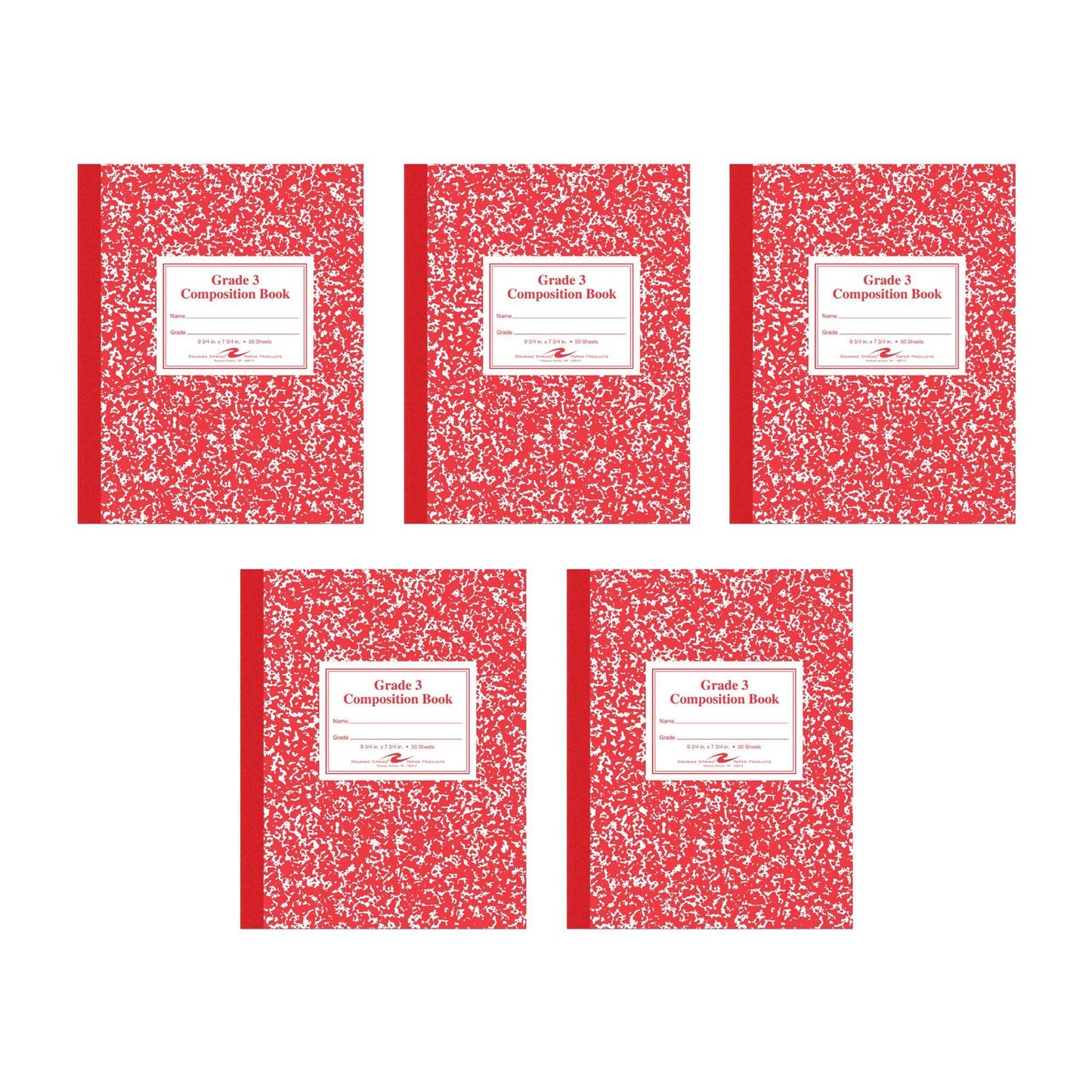 Set of five 50-sheet Grade 1 Composition Books
