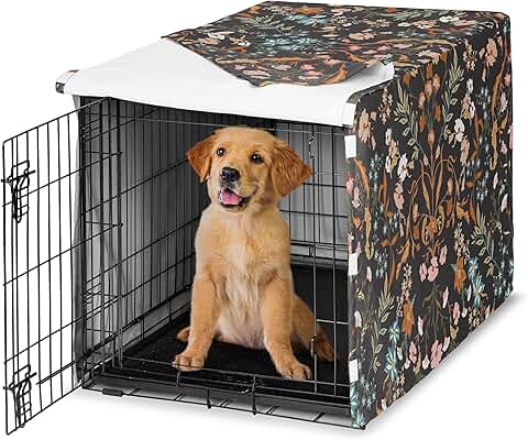 Medium Dog Crate Cover in Boho Floral Style