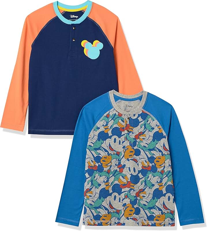 Pack of 2 long-sleeve henley T-shirts for boys and toddlers