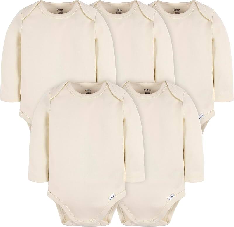 Unisex Baby Long Sleeve Solid Onesies Pack
