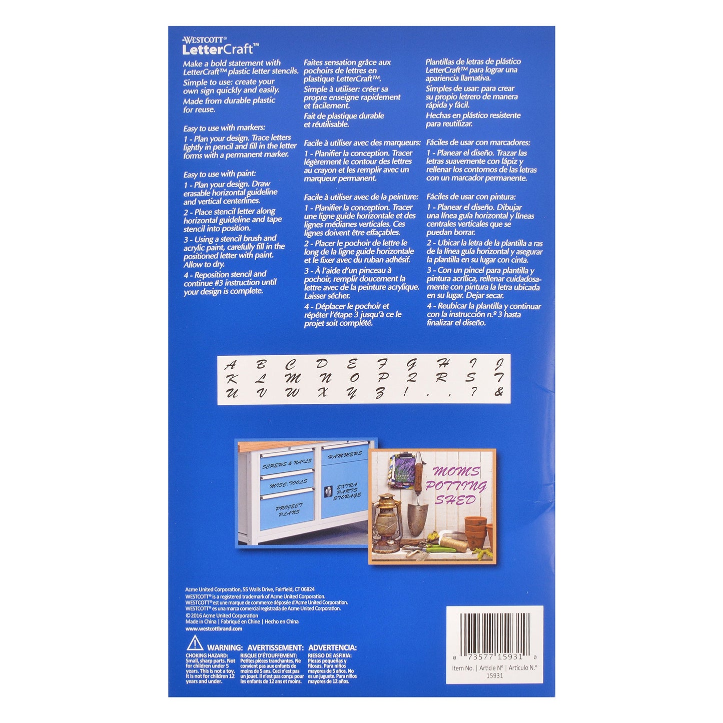 6-Inch Blue Plastic Die-Cut Letter Sheets