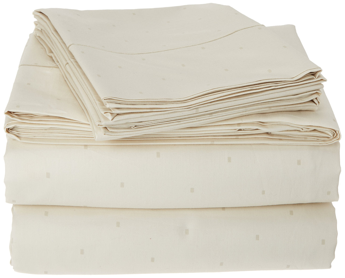 310 Thread Count Clic Dot Cotton Sateen King Sheet Set in Almond Milk