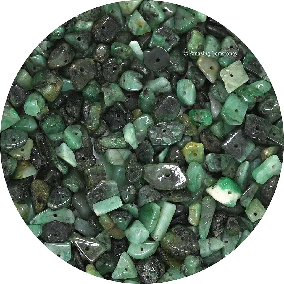 Pre-Drilled Emerald Crystal Chips for Jewelry Making