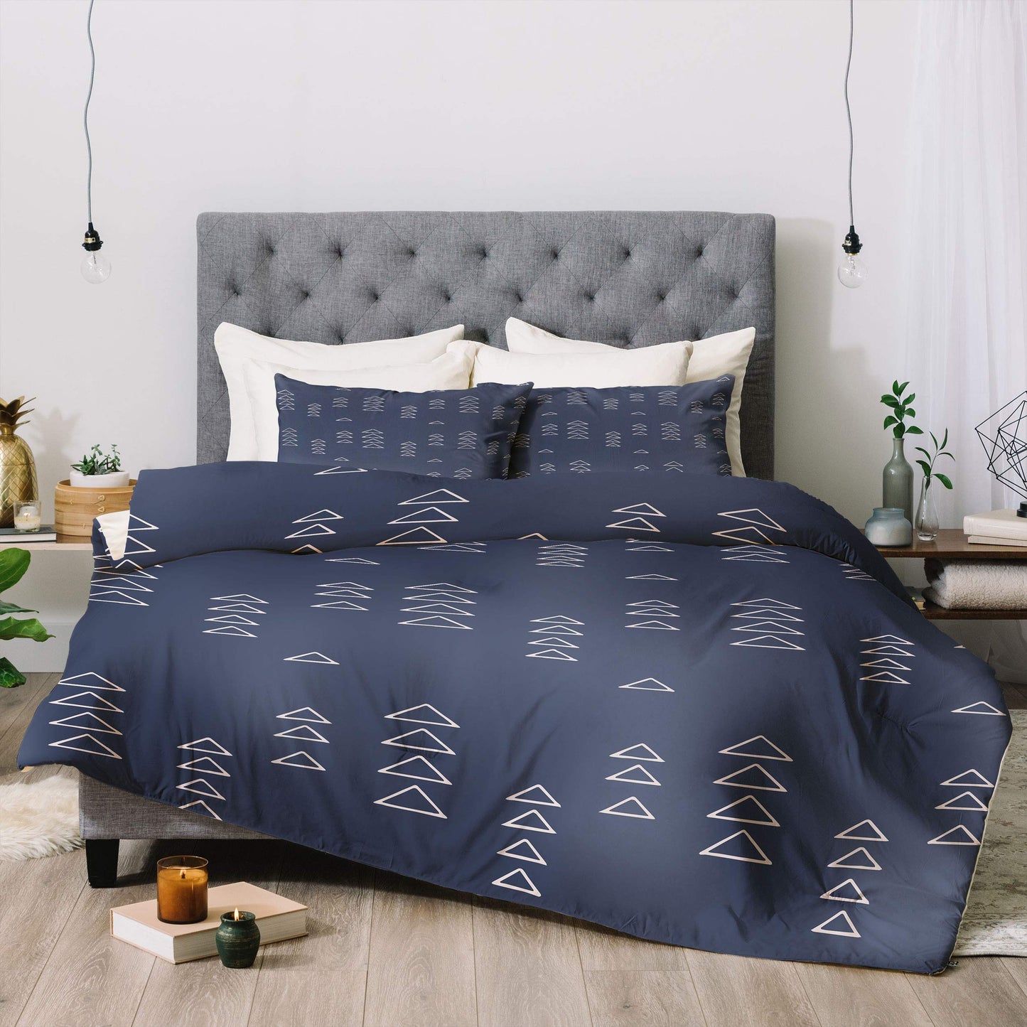 Triangles in Slate Blue June Journal Comforter Set with Pillowcase(s), Twin/XL