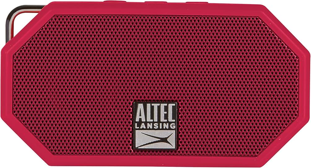 Waterproof Bluetooth Speaker, IP67, Floats, Compact, Red