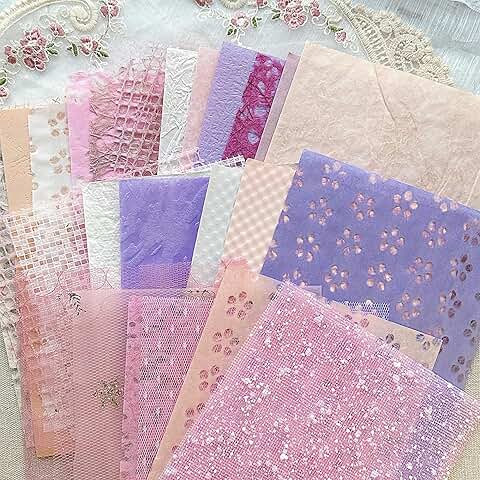A5 Textured Scrapbook Paper and Mesh Fabric Set