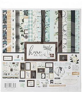 Home Again Collection Kit with Green, Blue, Woodgrain, Black, and Teal Paper