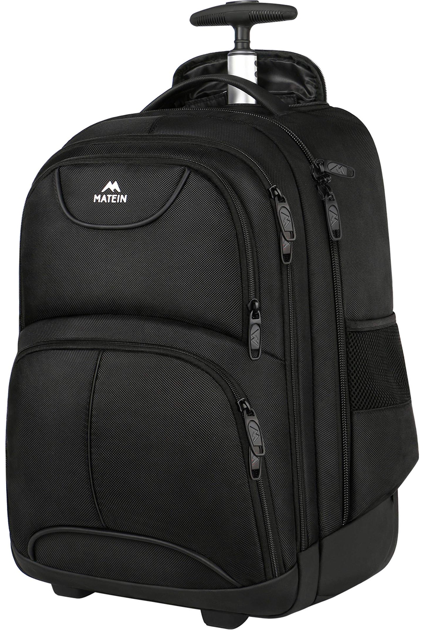 Rolling Backpack, Water Resistant College Wheeled Laptop Backpack for Travel,Good Gift for Men Carry on Luggage Business Bag Student Computer Bag for Men Women fit 15.6 Inch Notebook,Black