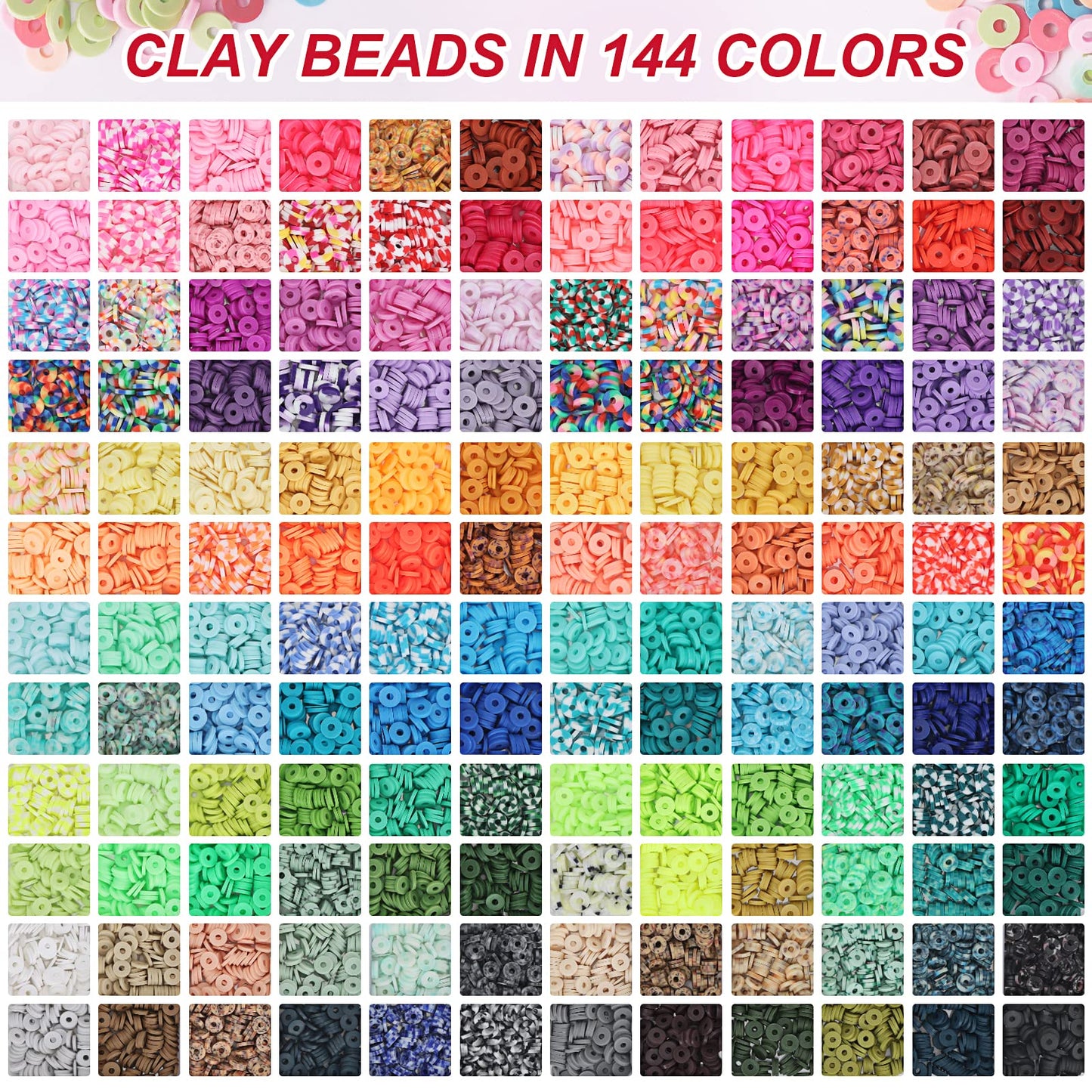 15,000 Colorful Clay Beads for Jewelry Making and Crafts