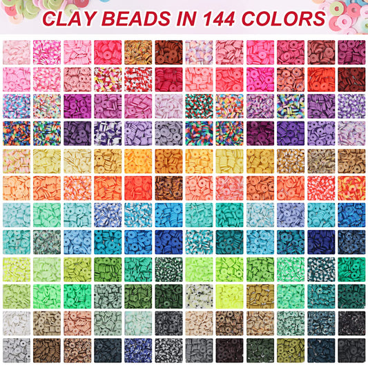 15,000 Colorful Clay Beads for Jewelry Making and Crafts