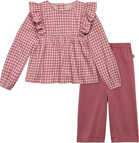 Girls' Ruffle Top and Wide Leg Pant Set