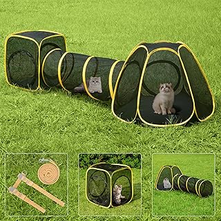 Portable 3-in-1 Outdoor Pet Enclosure with Playhouse
