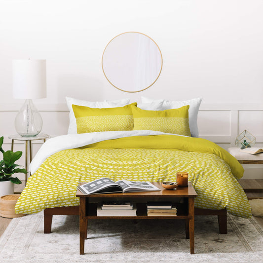 Jacqueline Moldonado Riverside Yellow Duvet Set with Two Pillow Shams, Queen/Full